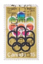 CANADA - CIRCA 1973: a stamp printed in the shows 1st Oly Royalty Free Stock Photo