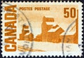 CANADA - CIRCA 1967: A stamp printed in Canada shows `Summers Stores` painting by Arthur John Ensor, c