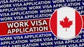 Canada Circular Flag with Work Visa Application Titles Royalty Free Stock Photo