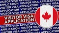 Canada Circular Flag with Visitor Visa Application Titles Royalty Free Stock Photo