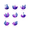 Canada cities logo and icon set Royalty Free Stock Photo