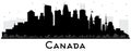 Canada City Skyline Silhouette with Black Buildings Isolated on White Royalty Free Stock Photo