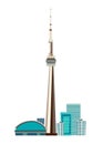 Canada city skyline vector dooddle illustration Royalty Free Stock Photo