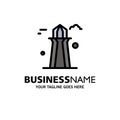 Canada, Co Tower, Canada Tower, Building Business Logo Template. Flat Color Royalty Free Stock Photo