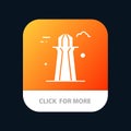 Canada, Co Tower, Canada Tower, Building Mobile App Button. Android and IOS Glyph Version Royalty Free Stock Photo