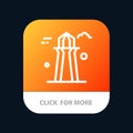 Canada, Co Tower, Canada Tower, Building Mobile App Button. Android and IOS Line Version Royalty Free Stock Photo