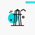 Canada, Co Tower, Canada Tower, Building turquoise highlight circle point Vector icon Royalty Free Stock Photo