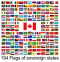Canada, collection of vector images of flags of the world