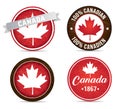 Canada country emblem icon set vector