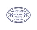 Canada country visa stamp on passport.