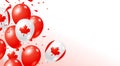 Canada day banner design of balloons on white background with copy space Vector illustration Royalty Free Stock Photo