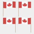 Canadian buntings, garlands and flags set isolated on gray