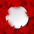 Canada day design of blank white paper and red maple leaves Royalty Free Stock Photo