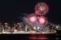 Canada Day fireworks in Downtown Vancouver Royalty Free Stock Photo