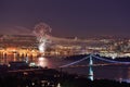 Canada Day fireworks in Downtown Vancouver Royalty Free Stock Photo