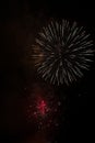 Canada Day, fireworks in the night sky. Royalty Free Stock Photo