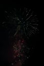 Canada Day, fireworks in the night summer sky. Royalty Free Stock Photo