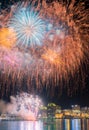 Canada Day fireworks overlooking the Halifax Waterfront, Halifax, Nova Scotia, Canada Royalty Free Stock Photo