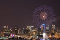 Canada day fireworks in vancouver Royalty Free Stock Photo