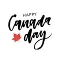 Canada Day Holiday Lettering Vector phrase Calligraphy