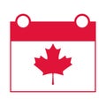 Canada day, independence calendar date maple leaf sign flat style icon Royalty Free Stock Photo