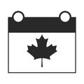 Canada day, independence calendar date maple leaf sign silhouette style icon Royalty Free Stock Photo