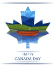 Canada day 1 july mountain, lake and boat Royalty Free Stock Photo