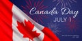 Canada Day, July 1, vector banner design template with flag of Canada.