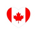 Canada Day, love Canada symbol, heart flag icon, red maple leaf, vector illustration Royalty Free Stock Photo
