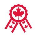 Canada day, medal maple leaf decoration ornament flat style icon Royalty Free Stock Photo