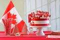 Canada Day national holiday celebration party table