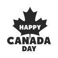 Canada day, phrase red maple leaf memorial celebration silhouette style icon Royalty Free Stock Photo