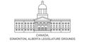 Canada, Edmonton, Alberta Legislature Grounds travel landmark vector illustration