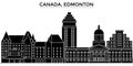Canada, Edmonton architecture vector city skyline, travel cityscape with landmarks, buildings, isolated sights on