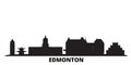 Canada, Edmonton city skyline isolated vector illustration. Canada, Edmonton travel black cityscape