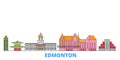 Canada, Edmonton line cityscape, flat vector. Travel city landmark, oultine illustration, line world icons