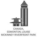 Canada, Edmonton, Louise Mckinney Riverfront Park travel landmark vector illustration