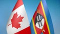 Canada and Eswatini Swaziland two flags