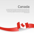 Canada flag background. Canada flag wavy ribbon on white background. National poster. Business booklet. Vector design. State