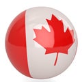 Canada flag ball symbol isolated on white background. 3D illustration Royalty Free Stock Photo