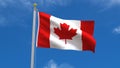 Canada Flag Country 3D Rendering in Blue Sky Background Royalty Free Stock Photo