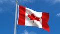 Canada Flag Country 3D Rendering in Blue Sky Background Royalty Free Stock Photo