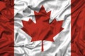 Canada flag on fabric texture. 3d work and 3d image