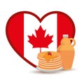 Canada flag with heart shape Royalty Free Stock Photo