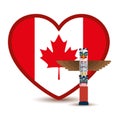 Canada flag with heart shape Royalty Free Stock Photo
