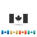 Canada flag icon isolated on white background. Set elements in colored icons Royalty Free Stock Photo