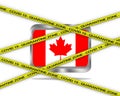 Canada flag illustration. Coronavirus danger area, quarantined country Royalty Free Stock Photo