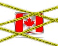 Canada flag illustration. Coronavirus danger area, quarantined country Royalty Free Stock Photo