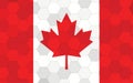 Canada flag illustration. Futuristic Canadian flag graphic with abstract hexagon background vector. Canada national flag Royalty Free Stock Photo