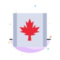 Canada, Flag, Leaf Abstract Flat Color Icon Template Royalty Free Stock Photo